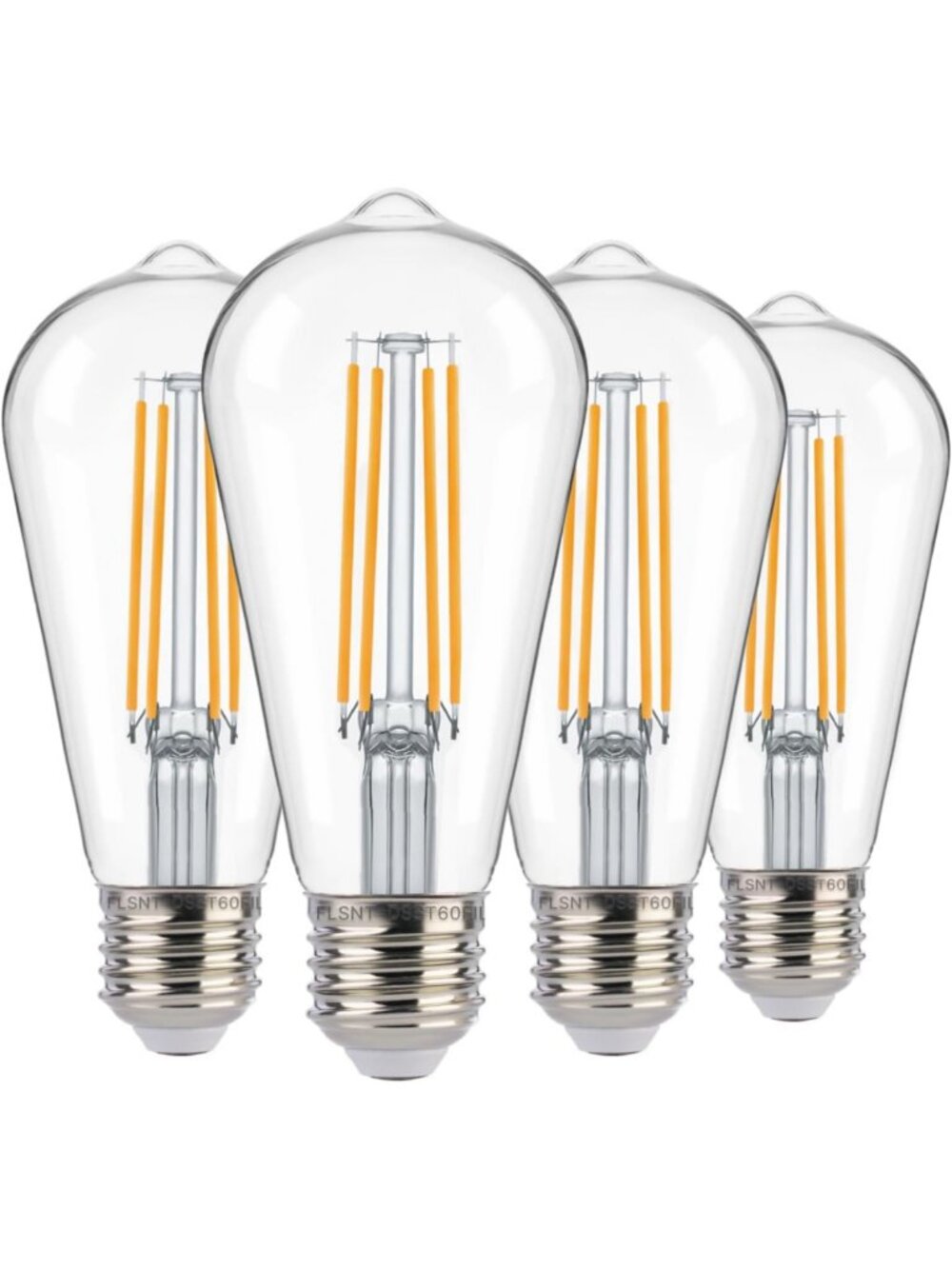 Energy-Efficient Dusk to Dawn LED Light Bulbs, 800LM, Vintage Filament, 4 Pack